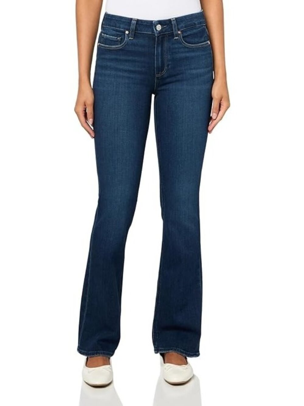 PAIGE Manhattan Bootcut Jeans Women's 27P High Rise Dark Wash Stretch Denim